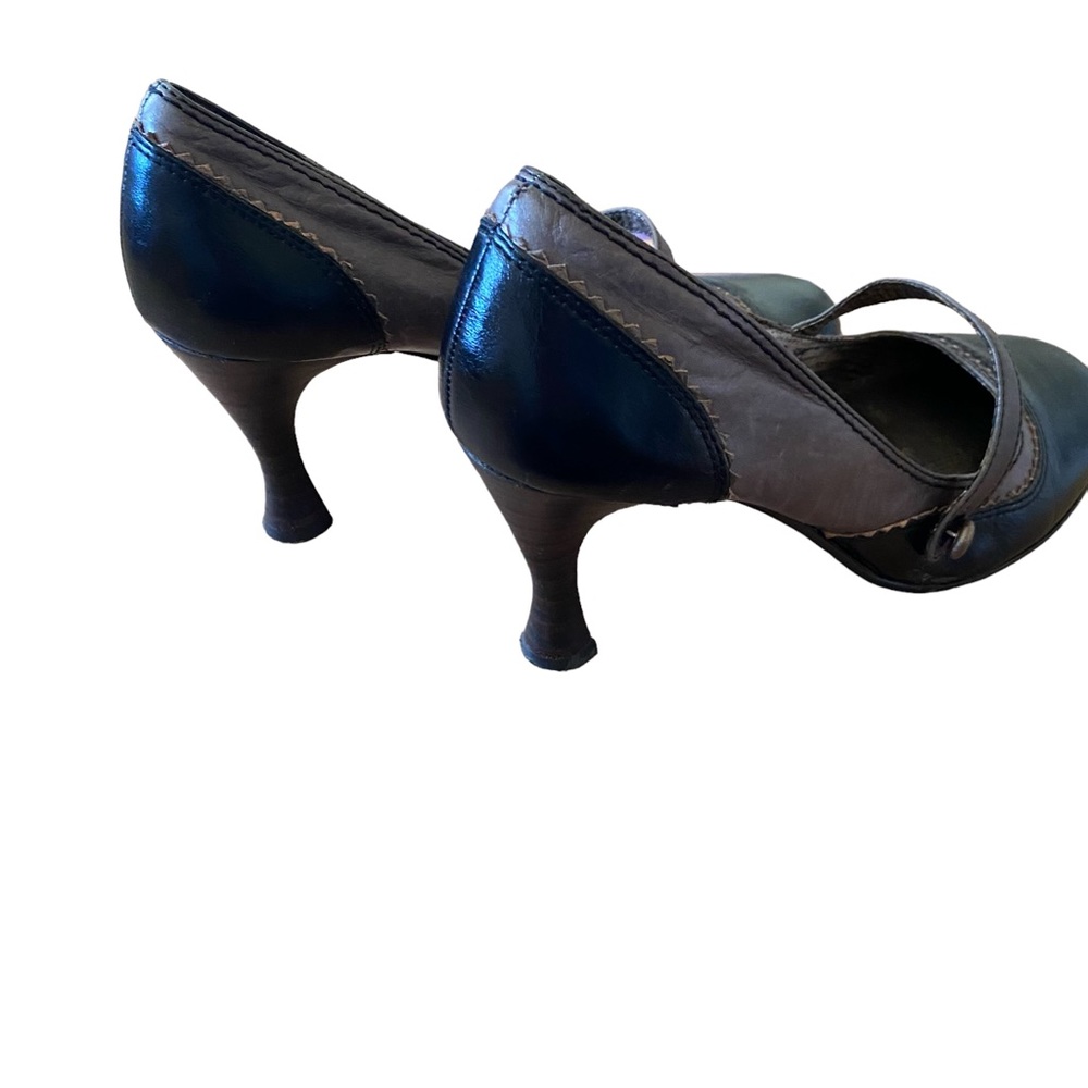 Bobbi Blu Donna Mary Jane Black & Pewter Leather Size 10 EUC - Picture 4 of 9